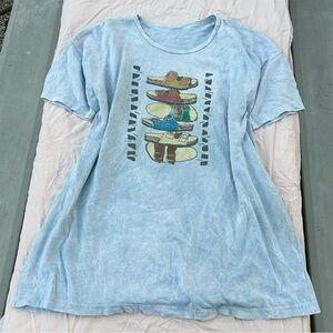 Birkenstock Graphic T Shirt Dress, Vintage Sleep Shirt Boho Summer Beach Coverup
